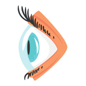 ilustração de olho com destaque para a córnea